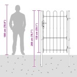 vidaXL Poartă de gard Gri 100 x 150 cm Oțel acoperit cu pulbere