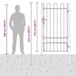 vidaXL Poartă de gard Gri 100 x 175 cm Oțel acoperit cu pulbere