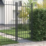 vidaXL Poartă de gard Gri 100 x 200 cm Oțel acoperit cu pulbere vidaXL Poartă de gard Gri 100 x 200 cm Oțel acoperit cu pulbere