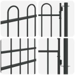 vidaXL Poartă de gard Gri 100 x 200 cm Oțel acoperit cu pulbere vidaXL Poartă de gard Gri 100 x 200 cm Oțel acoperit cu pulbere