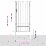 vidaXL Poartă de gard Gri 100 x 200 cm Oțel acoperit cu pulbere vidaXL Poartă de gard Gri 100 x 200 cm Oțel acoperit cu pulbere