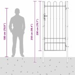 vidaXL Poartă de gard Gri 100 x 200 cm Oțel acoperit cu pulbere vidaXL Poartă de gard Gri 100 x 200 cm Oțel acoperit cu pulbere