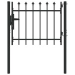 vidaXL Poartă de gard Gri 100 x 75 cm Oțel acoperit cu pulbere
