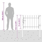 vidaXL Poartă de gard Gri 100 x 75 cm Oțel acoperit cu pulbere