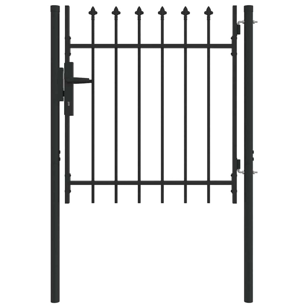 vidaXL Poartă de gard Gri 100 x 100 cm Oțel acoperit cu pulbere