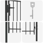 vidaXL Poartă de gard Gri 100 x 100 cm Oțel acoperit cu pulbere