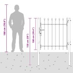 vidaXL Poartă de gard Gri 100 x 100 cm Oțel acoperit cu pulbere