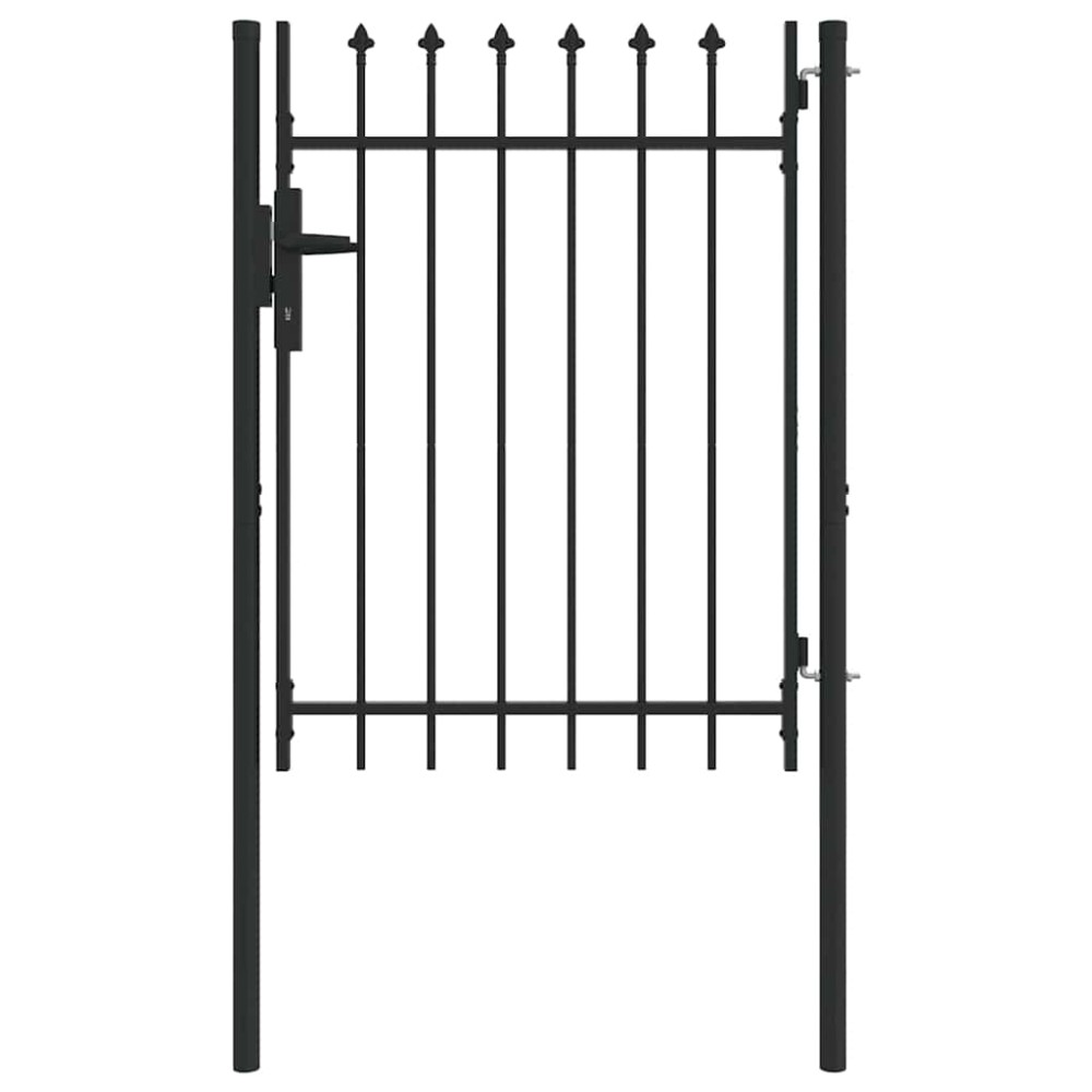 vidaXL Poartă de gard Gri 100 x 120 cm Oțel acoperit cu pulbere