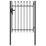 vidaXL Poartă de gard Gri 100 x 120 cm Oțel acoperit cu pulbere vidaXL Poartă de gard Gri 100 x 120 cm Oțel acoperit cu pulbere