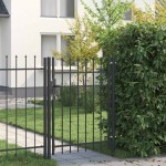 vidaXL Poartă de gard Gri 100 x 120 cm Oțel acoperit cu pulbere vidaXL Poartă de gard Gri 100 x 120 cm Oțel acoperit cu pulbere