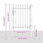 vidaXL Poartă de gard Gri 100 x 120 cm Oțel acoperit cu pulbere vidaXL Poartă de gard Gri 100 x 120 cm Oțel acoperit cu pulbere