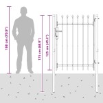 vidaXL Poartă de gard Gri 100 x 120 cm Oțel acoperit cu pulbere vidaXL Poartă de gard Gri 100 x 120 cm Oțel acoperit cu pulbere