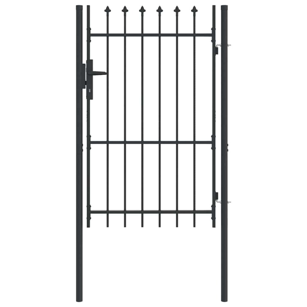 vidaXL Poartă de gard Gri 100 x 150 cm Oțel acoperit cu pulbere