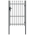 vidaXL Poartă de gard Gri 100 x 150 cm Oțel acoperit cu pulbere vidaXL Poartă de gard Gri 100 x 150 cm Oțel acoperit cu pulbere