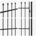 vidaXL Poartă de gard Gri 100 x 150 cm Oțel acoperit cu pulbere vidaXL Poartă de gard Gri 100 x 150 cm Oțel acoperit cu pulbere