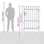vidaXL Poartă de gard Gri 100 x 150 cm Oțel acoperit cu pulbere vidaXL Poartă de gard Gri 100 x 150 cm Oțel acoperit cu pulbere