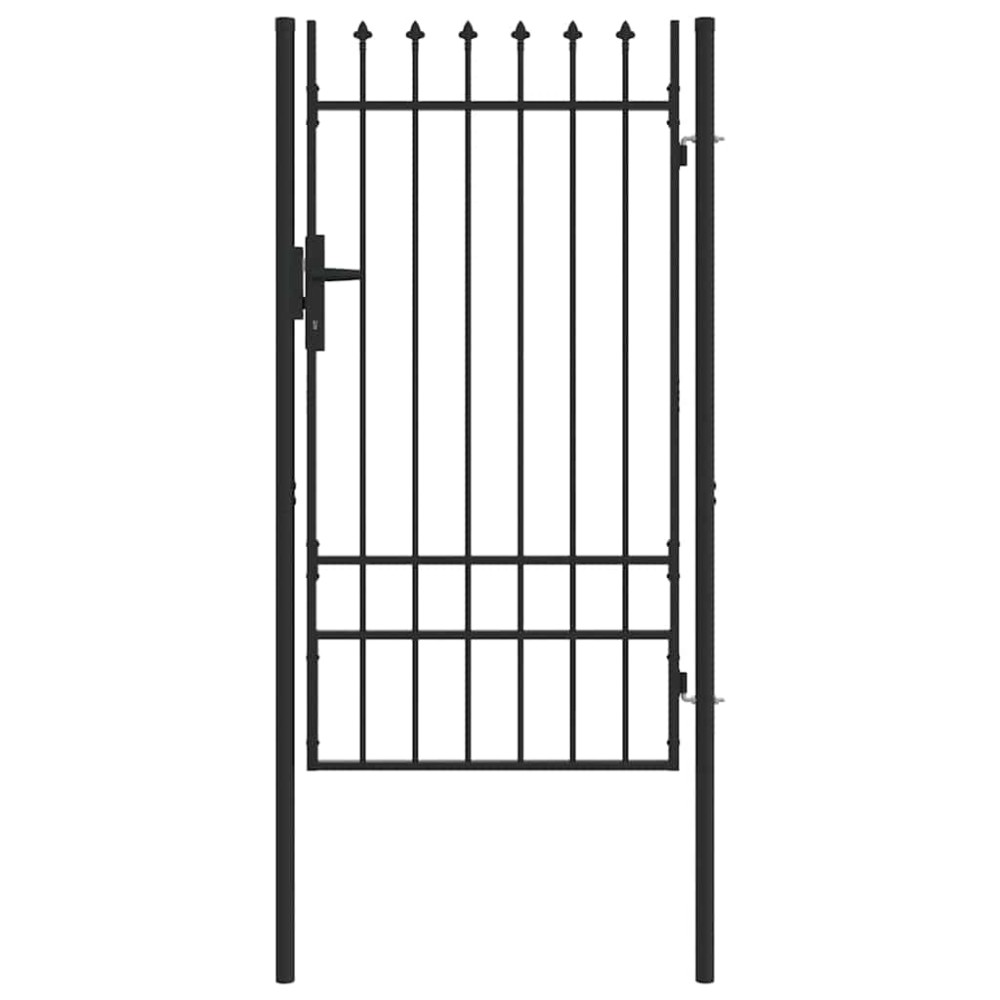 vidaXL Poartă de gard Gri 100 x 175 cm Oțel acoperit cu pulbere