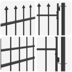 vidaXL Poartă de gard Gri 100 x 175 cm Oțel acoperit cu pulbere