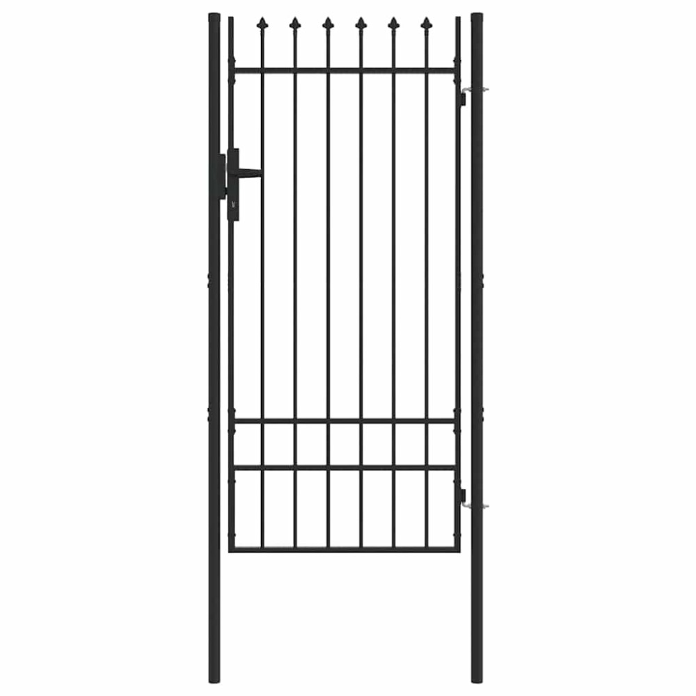 vidaXL Poartă de gard Gri 100 x 200 cm Oțel acoperit cu pulbere
