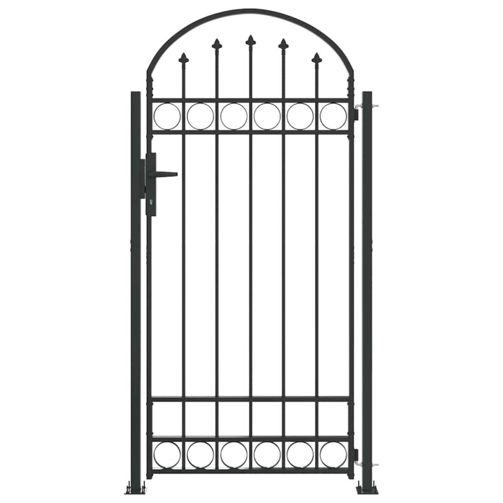 vidaXL Poartă de gard Gri 102 x 200 cm Oțel