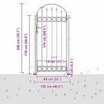 vidaXL Poartă de gard Gri 102 x 200 cm Oțel vidaXL Poartă de gard Gri 102 x 200 cm Oțel