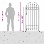 vidaXL Poartă de gard Gri 102 x 200 cm Oțel vidaXL Poartă de gard Gri 102 x 200 cm Oțel