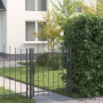 vidaXL Poartă de grădină cu blocare Gri 100 x 100 cm Oțel vidaXL Poartă de grădină cu blocare Gri 100 x 100 cm Oțel
