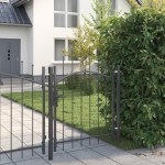 vidaXL Poartă de grădină cu blocare Gri 100 x 125 cm 125 x 100 cm Oțel vidaXL Poartă de grădină cu blocare Gri 100 x 125 cm 125 x 100 cm Oțel