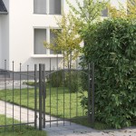 vidaXL Poartă de grădină cu blocare Gri 100 x 125 cm 125 x 100 cm Oțel vidaXL Poartă de grădină cu blocare Gri 100 x 125 cm 125 x 100 cm Oțel