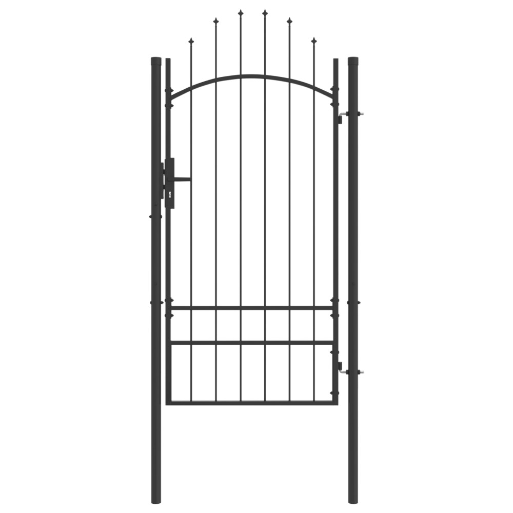 vidaXL Poartă de grădină cu blocare Gri 200 x 100 cm 100 x 200 cm Oțel