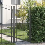 vidaXL Poartă de grădină cu blocare Gri 200 x 100 cm 100 x 200 cm Oțel