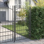 vidaXL Poartă de grădină cu blocare Gri 200 x 100 cm 100 x 200 cm Oțel