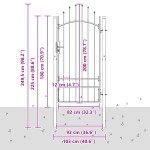 vidaXL Poartă de grădină cu blocare Gri 200 x 100 cm 100 x 200 cm Oțel