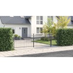 vidaXL Poarta de grădină cu vârf în formă de suliță, gri, 100x500 cm, din oțel
