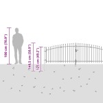 vidaXL Poarta de grădină cu vârf în formă de suliță, gri, 100x500 cm, din oțel