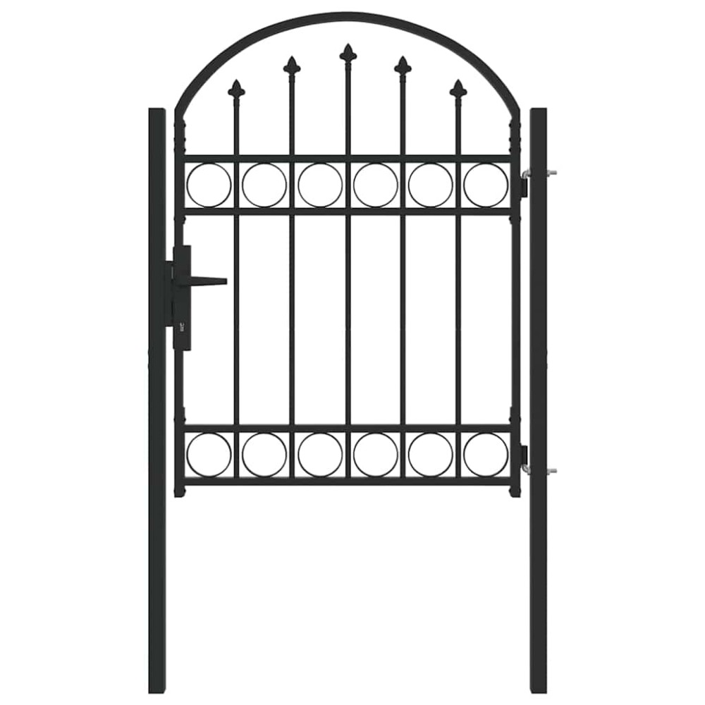 vidaXL Poartă de gard Gri 100 x 125 cm Oțel vopsit în pulbere