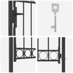 vidaXL Poartă de gard Gri 100 x 125 cm Oțel vopsit în pulbere vidaXL Poartă de gard Gri 100 x 125 cm Oțel vopsit în pulbere