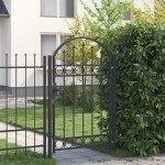vidaXL Poartă de gard Gri 100 x 150 cm Oțel vopsit în pulbere vidaXL Poartă de gard Gri 100 x 150 cm Oțel vopsit în pulbere