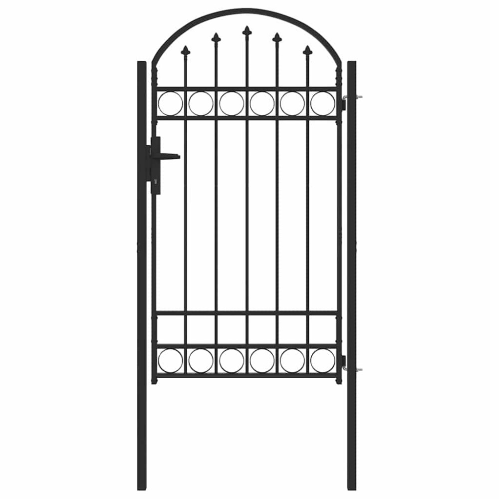 vidaXL Poartă de gard Gri 100 x 175 cm Oțel vopsit în pulbere