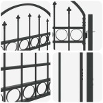 vidaXL Poartă de gard Gri 100 x 175 cm Oțel vopsit în pulbere vidaXL Poartă de gard Gri 100 x 175 cm Oțel vopsit în pulbere