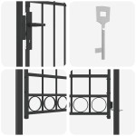 vidaXL Poartă de gard Gri 100 x 175 cm Oțel vopsit în pulbere vidaXL Poartă de gard Gri 100 x 175 cm Oțel vopsit în pulbere