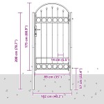 vidaXL Poartă de gard Gri 100 x 175 cm Oțel vopsit în pulbere vidaXL Poartă de gard Gri 100 x 175 cm Oțel vopsit în pulbere