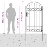 vidaXL Poartă de gard Gri 100 x 175 cm Oțel vopsit în pulbere vidaXL Poartă de gard Gri 100 x 175 cm Oțel vopsit în pulbere