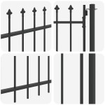 vidaXL Poartă de gard Gri 100 x 250 cm Oțel vopsit în pulbere vidaXL Poartă de gard Gri 100 x 250 cm Oțel vopsit în pulbere