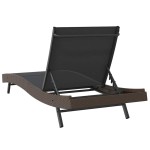 vidaXL Șezlong cu pernă 1-persoană Maro 197 x 70 x 82 cm Rattan poli vidaXL Șezlong cu pernă 1-persoană Maro 197 x 70 x 82 cm Rattan poli