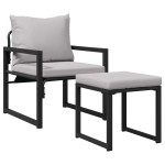 vidaXL Set de canapele pentru grădină 4 pcs Negru 61 x 72.5 x 71 cm