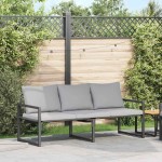 vidaXL Mobilier de grădină cu pernă Negru 180 x 72.5 x 71 cm Oțel