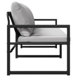 vidaXL Mobilier de grădină cu pernă Negru 180 x 72.5 x 71 cm Oțel