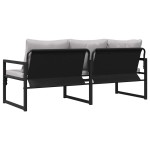 vidaXL Mobilier de grădină cu pernă Negru 180 x 72.5 x 71 cm Oțel