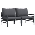 vidaXL Mobilier pentru Exterior cu pernă cu pernă 2 pcs Antracit Oțel vidaXL Mobilier pentru Exterior cu pernă cu pernă 2 pcs Antracit Oțel